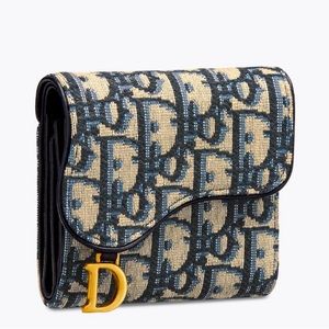 CHRISTIAN DIOR saddle flap card wallet